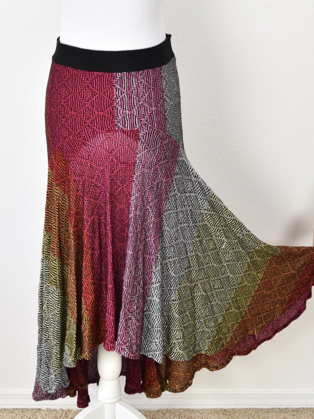 Anthropologie Cecilia Prado Abstract Midi High Low Skirt - M - Picture 2 of 9